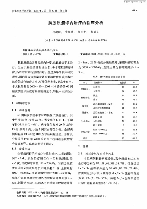 脑胶质瘤综合治疗的临床分析