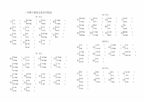 强列推荐：二年级下册语文多音字组词