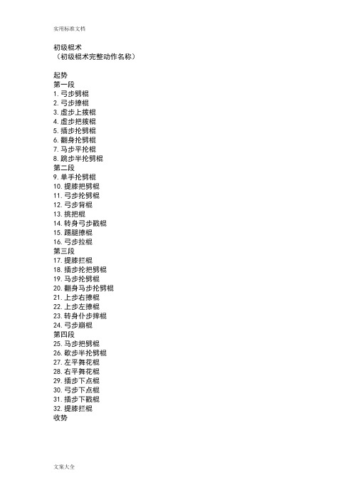 初级棍术现用图解真人图示版