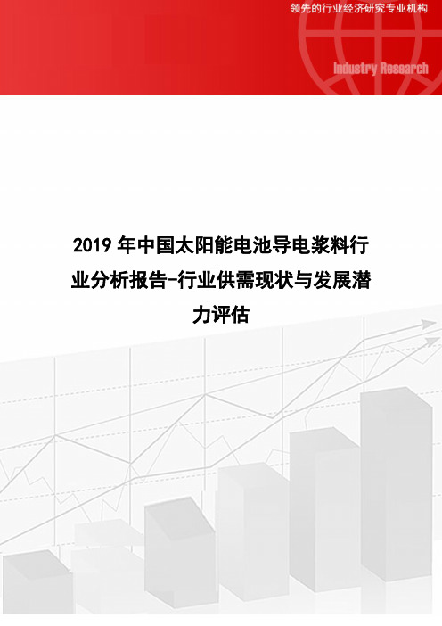 2019年中国太阳能电池导电浆料行业分析报告-行业供需现状与发展潜力评估