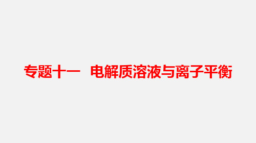 高考化学 二轮复习 专题11 电解质溶液与离子平衡 鲁科版