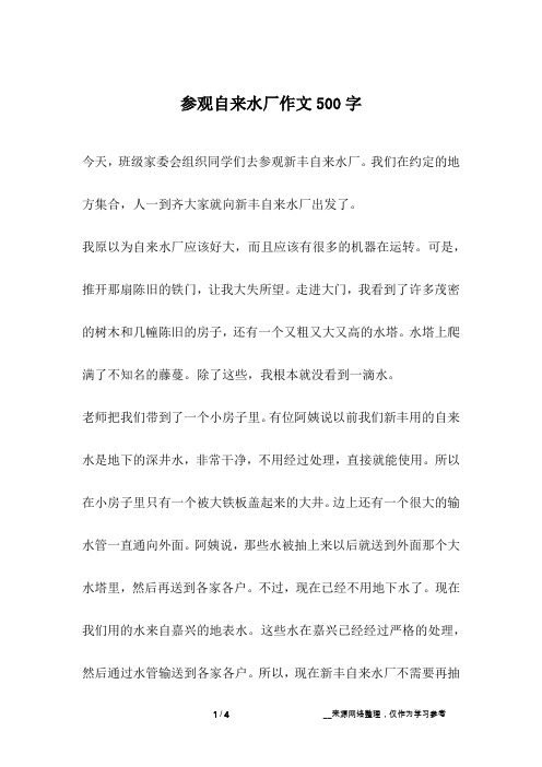 参观自来水厂作文500字