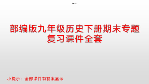2020年最新部编版九年级历史下册期末专题复习课件全套