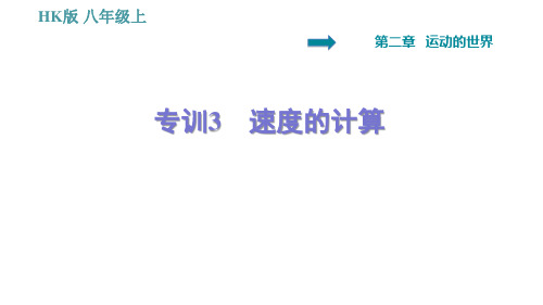 2019秋(重庆专版)沪科版八年级上册物理习题课件：专题技能训练3 速度的计算(共22张PPT)