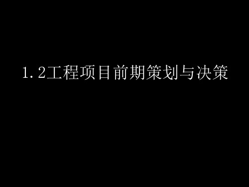 工程项目的前期策划与决策13工程项目管理体制课件