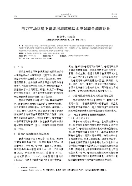 电力市场环境下普渡河流域梯级水电站联合调度运用