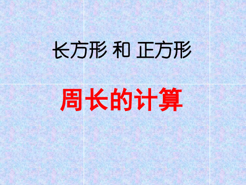 (苏教版三年级数学上册)长方形 和 正方形周长的计算