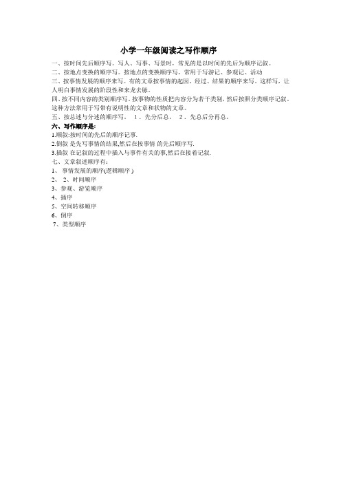一年级语文阅读阅读写作顺序