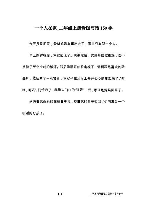 一个人在家_二年级上册看图写话150字