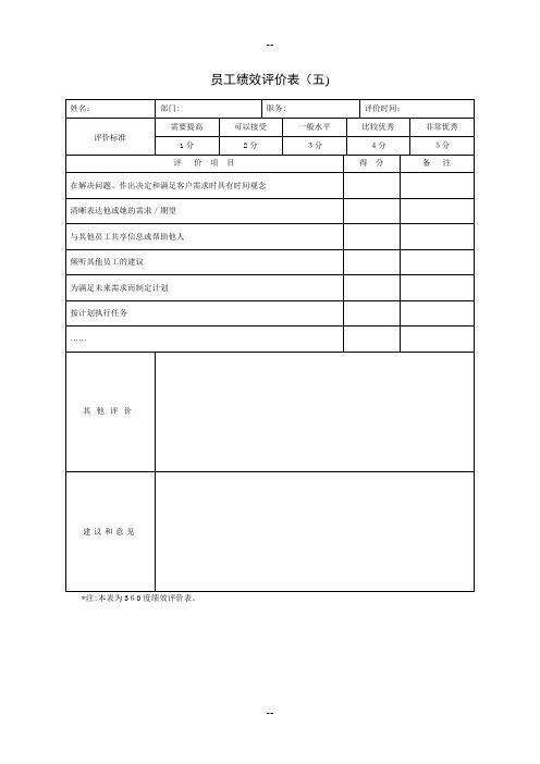公司绩效考核表格..大全(实用)