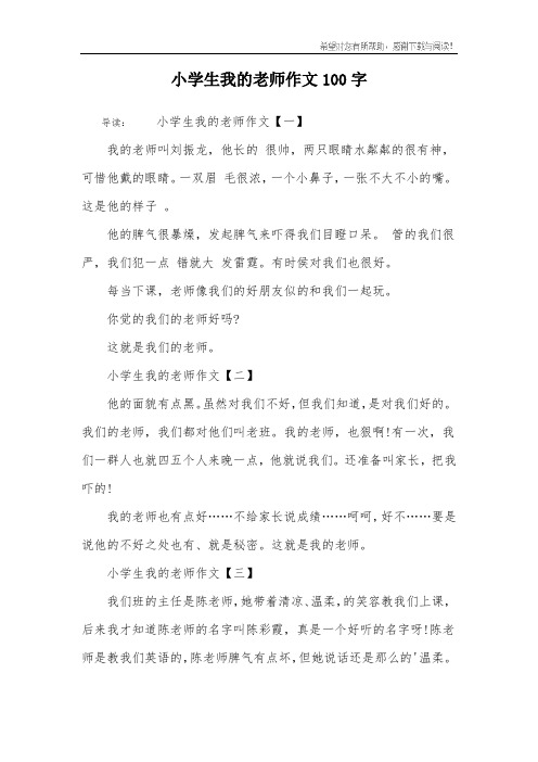 小学生我的老师作文100字