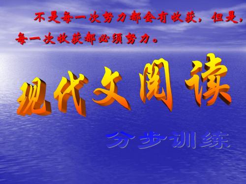 人教版九年级语文下学期   中考阅读复习之记叙文阅读   课件