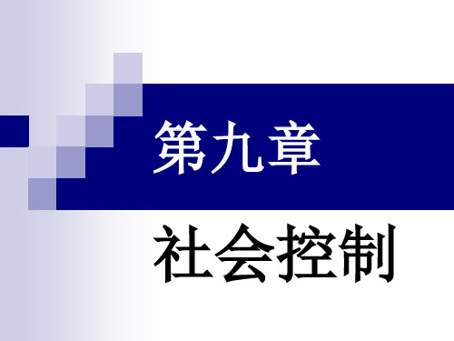 第九章 社会控制