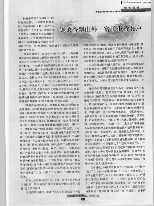 锥栗香飘山外 富了小桥农户