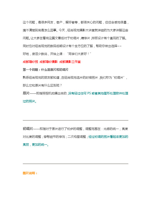 初调片精修片详细解释