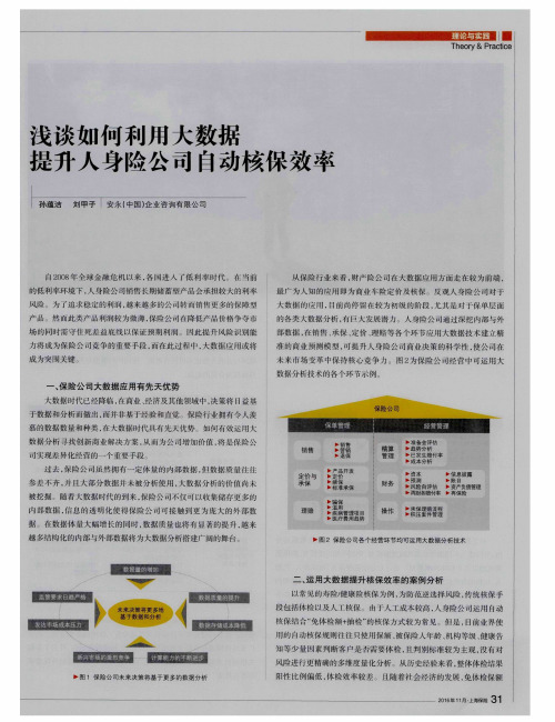 浅谈如何利用大数据提升人身险公司自动核保效率