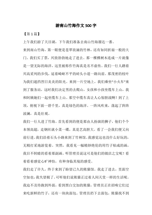 游南山竹海作文500字