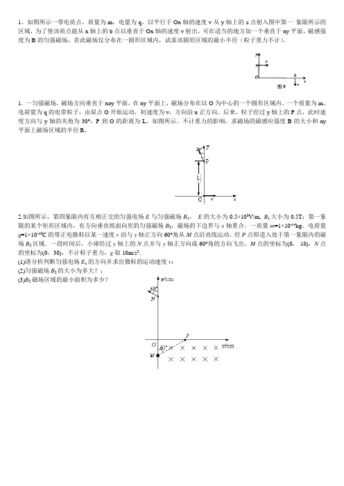 磁场区域的最小面积