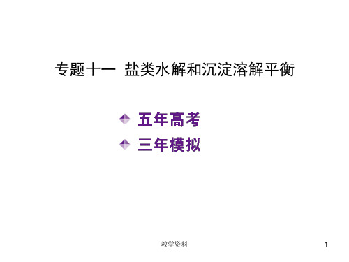 高考化学一轮复习课件专题十一 盐类水解和沉淀溶解平衡(基础教学)