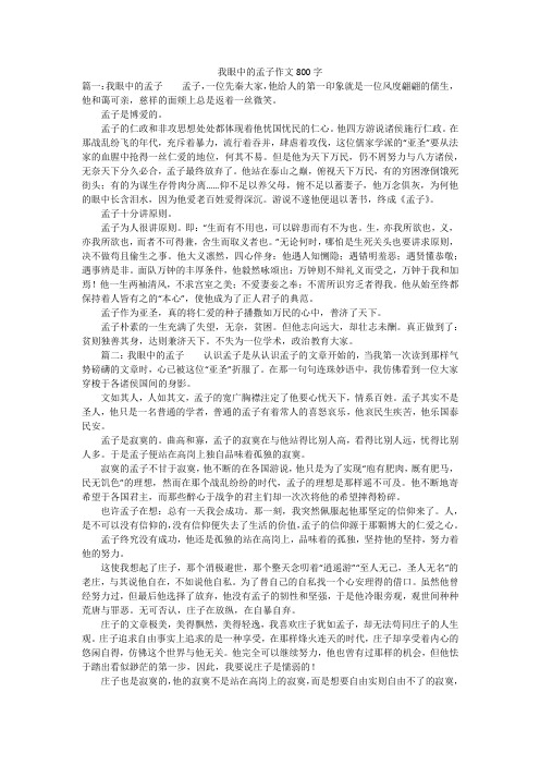 我眼中的孟子作文800字