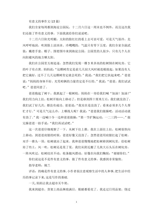 有意义的事作文(15篇)(精选)