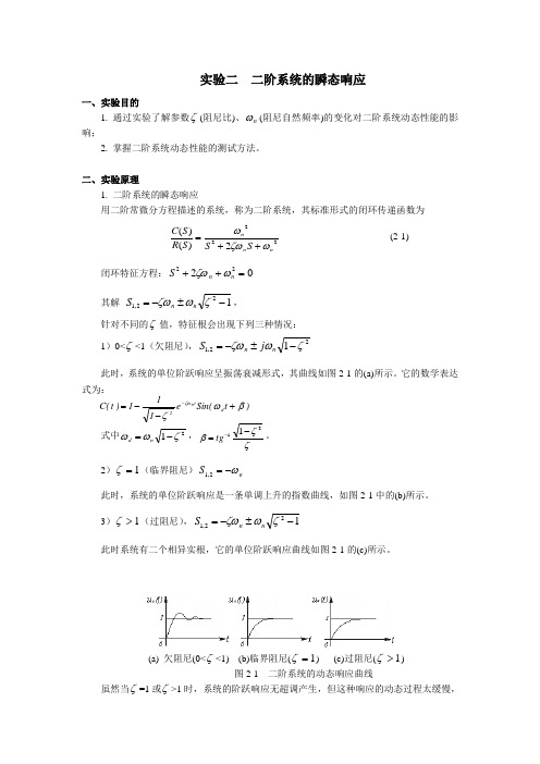 实验二  二阶系统的瞬态响应