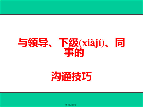 与领导、下级、同事的沟通技巧(ppt资料)