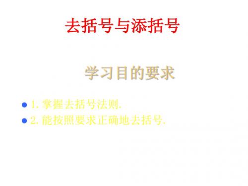 去括号和添括号(2019年9月整理)