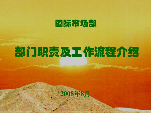国际市场部部门职责及工作流程20080808