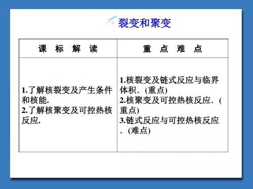 人教版高中物理选修1-2：裂变和聚变_课件1