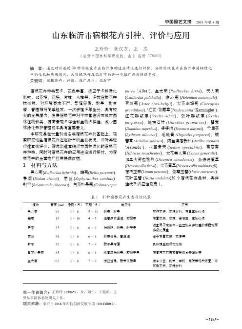 山东临沂市宿根花卉引种、评价与应用
