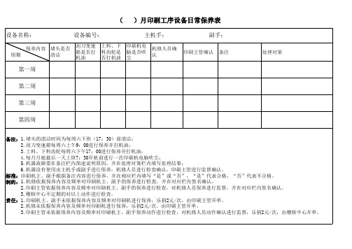 印刷机日常保养