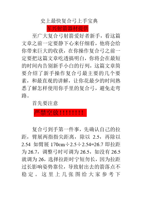 史上最快复合弓上手宝典