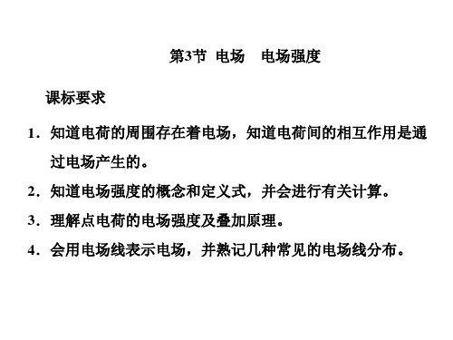 (2020新教材)新人教版高中物理必修第三册课件第3节  电场 电场强度