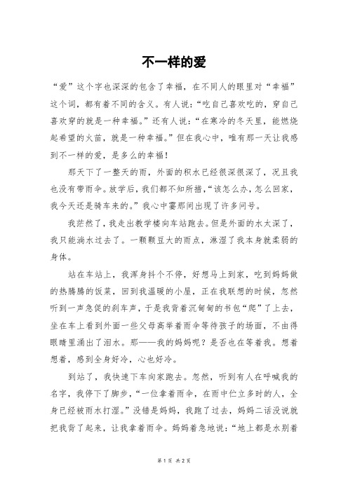 不一样的爱_高一作文