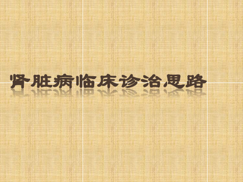 肾脏病临床诊治思路