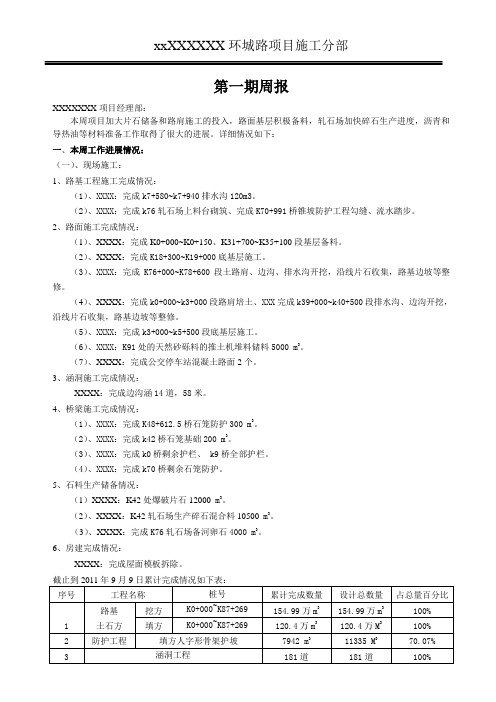 公路工程周报范本