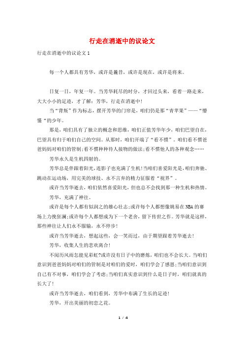 行走在消逝中的议论文