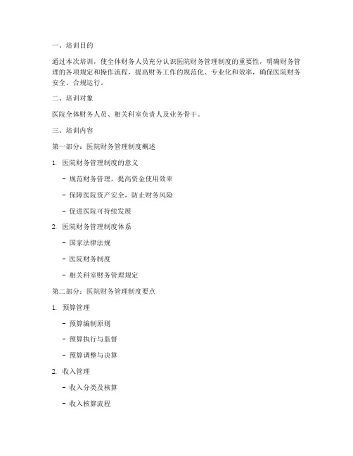 医院财务管理制度培训课件
