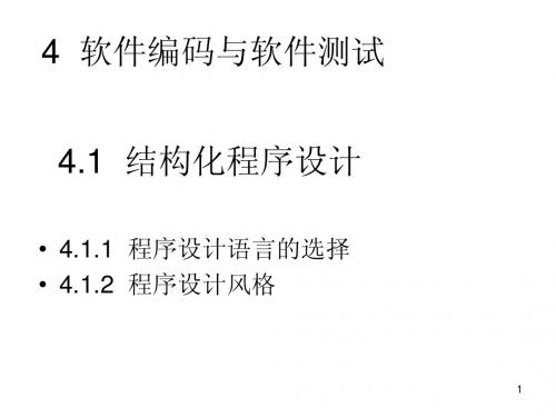 第4章软件编码和软件测试