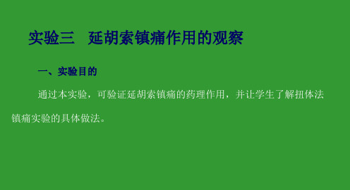 实验五  延胡索炮制前后镇痛作用比较