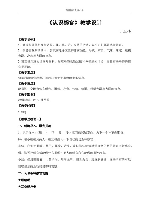 一年级科学我的感官教案