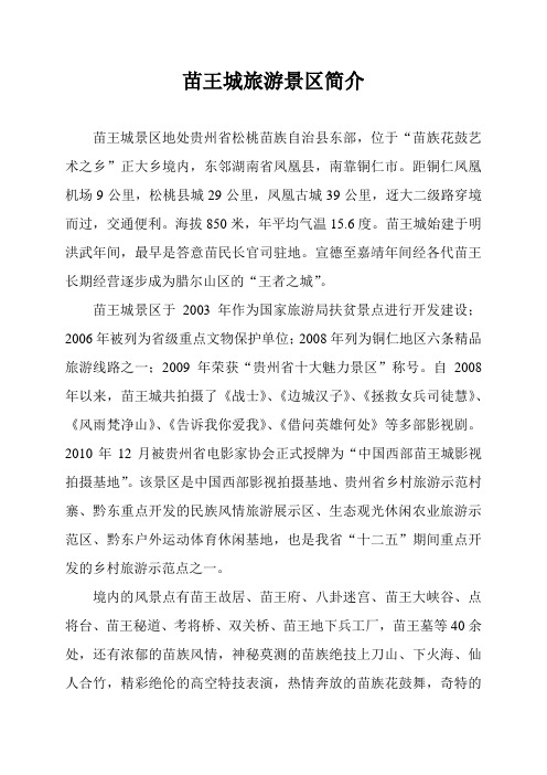苗王城景区简介