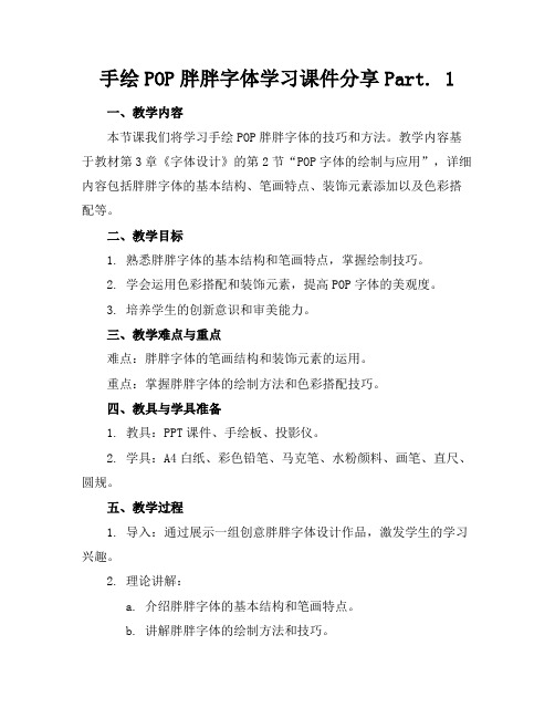 手绘POP胖胖字体学习课件分享Part.1