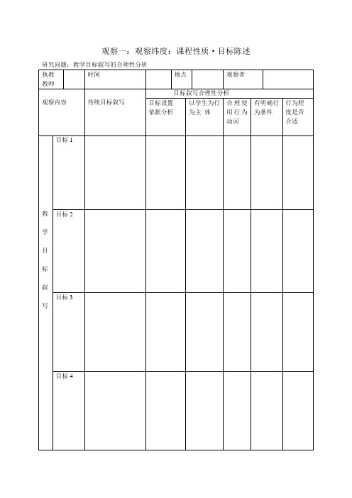 课堂观察量表
