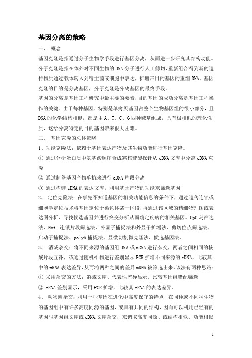 基因分离的策略