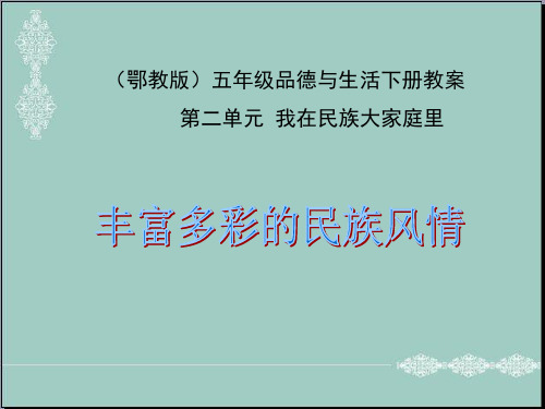 (鄂教版)五年级品德与社会下册《丰富多彩的民族风情》1 PPT