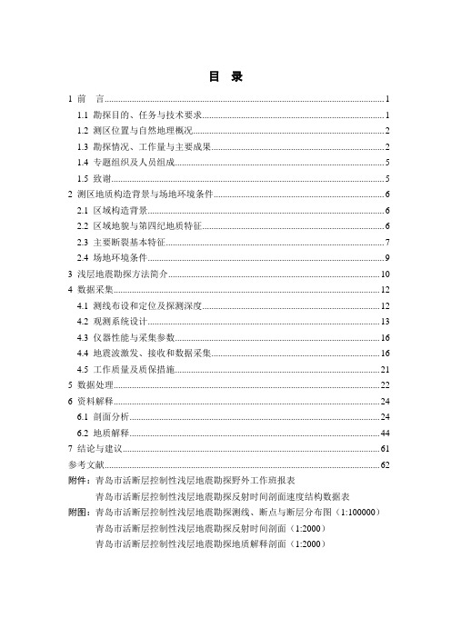 青岛地震勘探报告