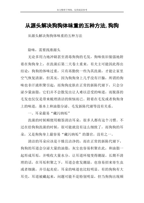 从源头解决狗狗体味重的五种方法,狗狗