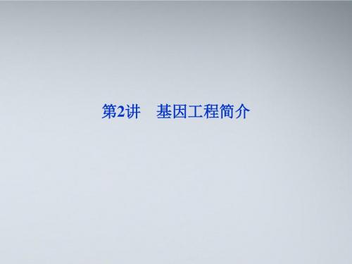 优化方案2012高考生物总复习第3章第2讲基因工程简介课件(精)